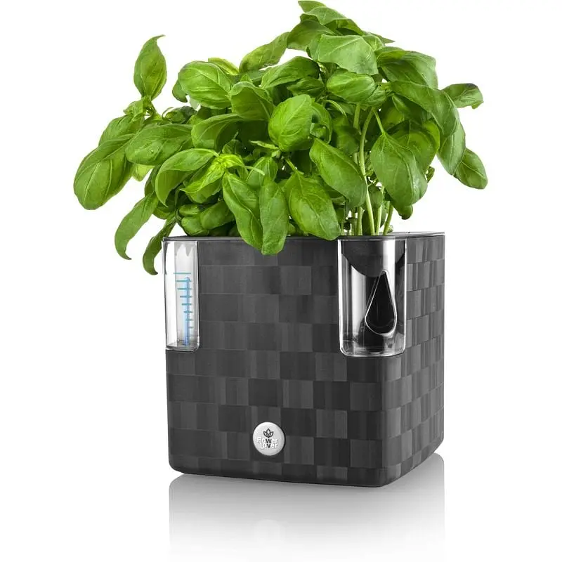 Кашпо Plastkon Cobble Flower Lover із системою автополиву 14x14x14 см антрацит - фото 2