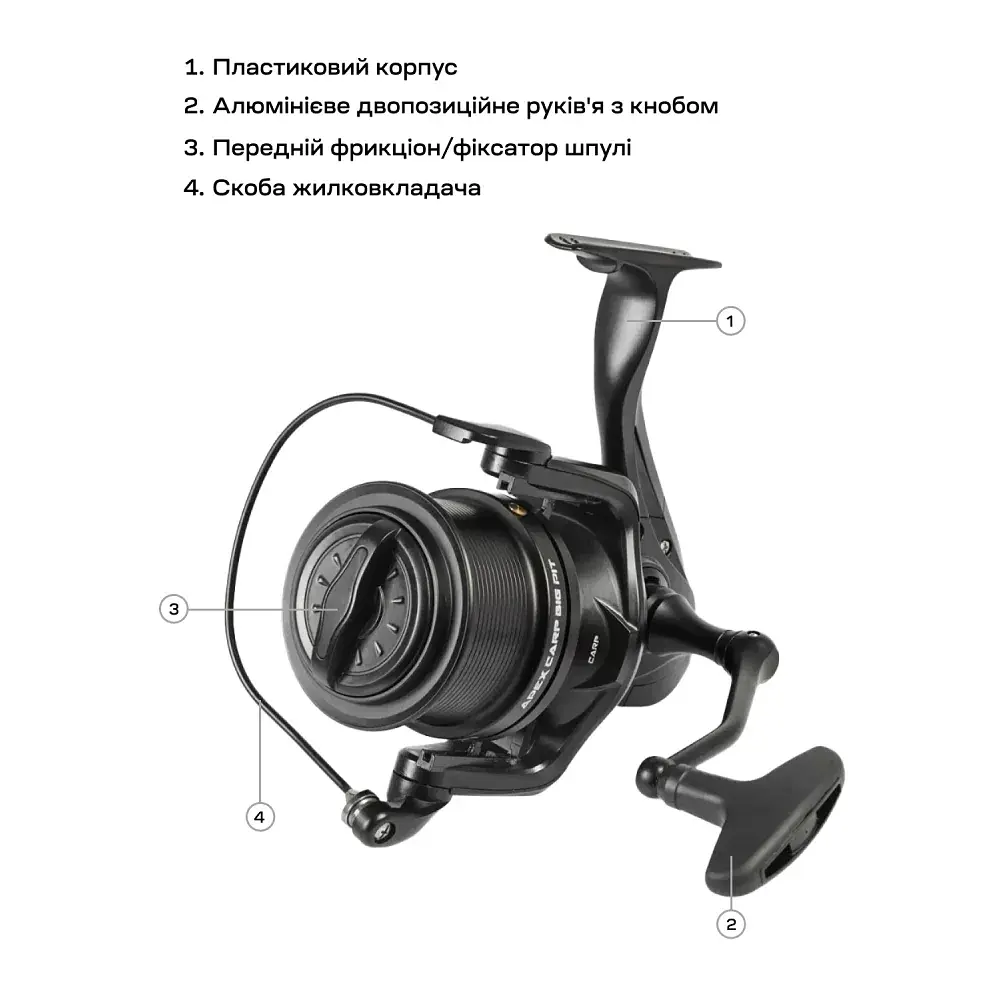 Котушка Brain Apex Carp Big Pit 8000 6+1BB - фото 7