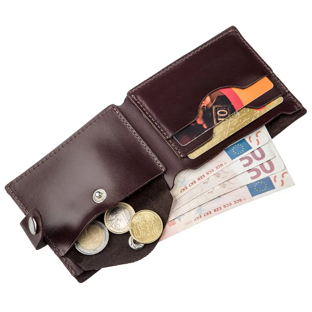 Мужской кожаный кошелек Shvigel 10.5х9х0.5 см acs0014985 - фото 5