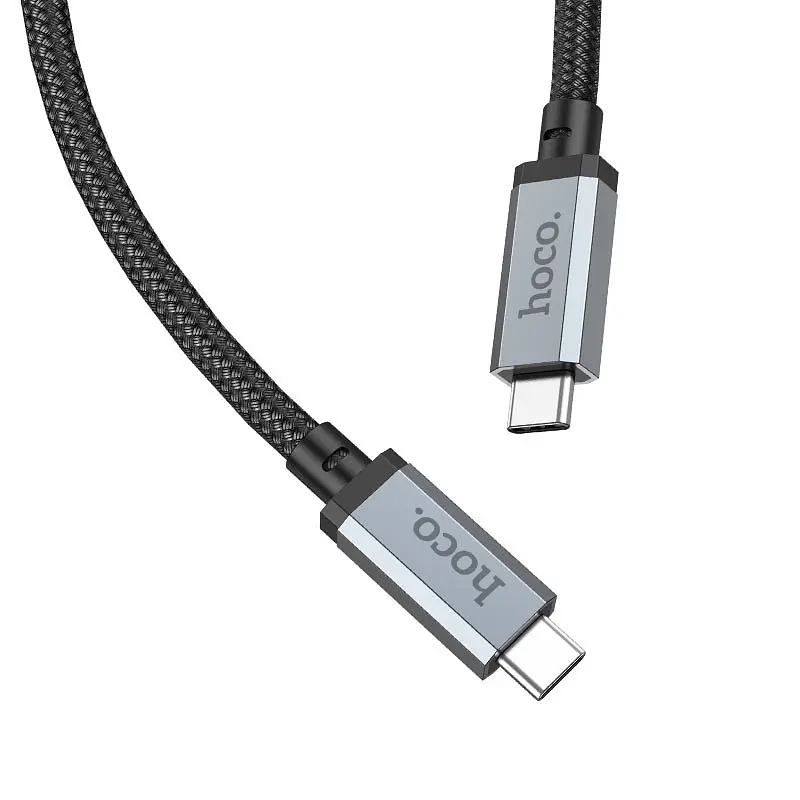 Дата кабель Hoco US05 Type-C to Type-C 100W USB4 40Gbps (1m) Black - фото 2