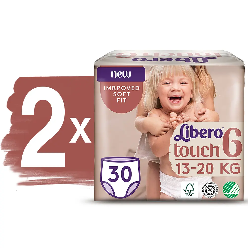 Набір підгузків-трусиків Libero Touch Pants 6 (13-20 кг), 60 шт. (2 уп. по 30 шт.) - фото 2