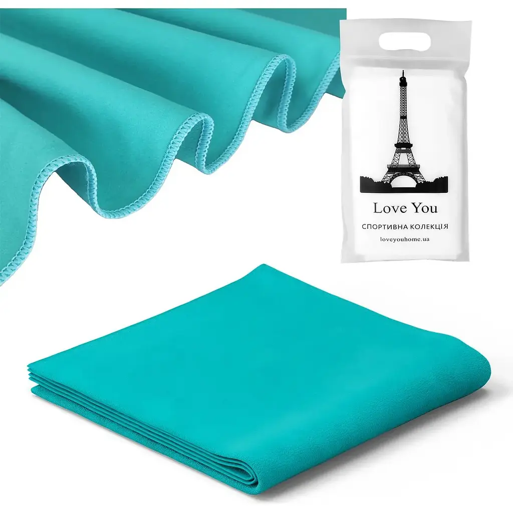 Рушник спортивний Love You мікрофібра 80х180 Tiffany (60102) - фото 3