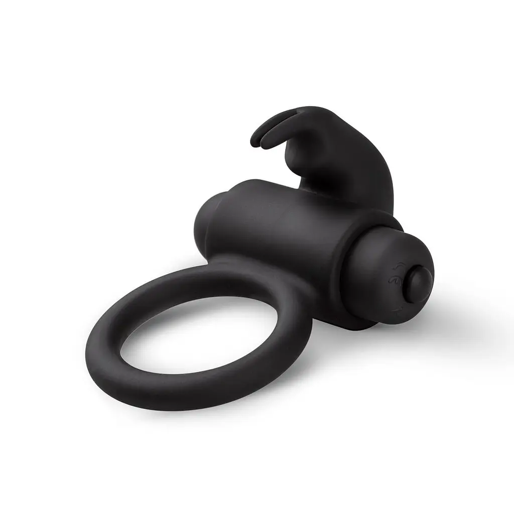 Ерекційне кільце EasyToys Bunny Vibe Ring 7.4 см (чорний)