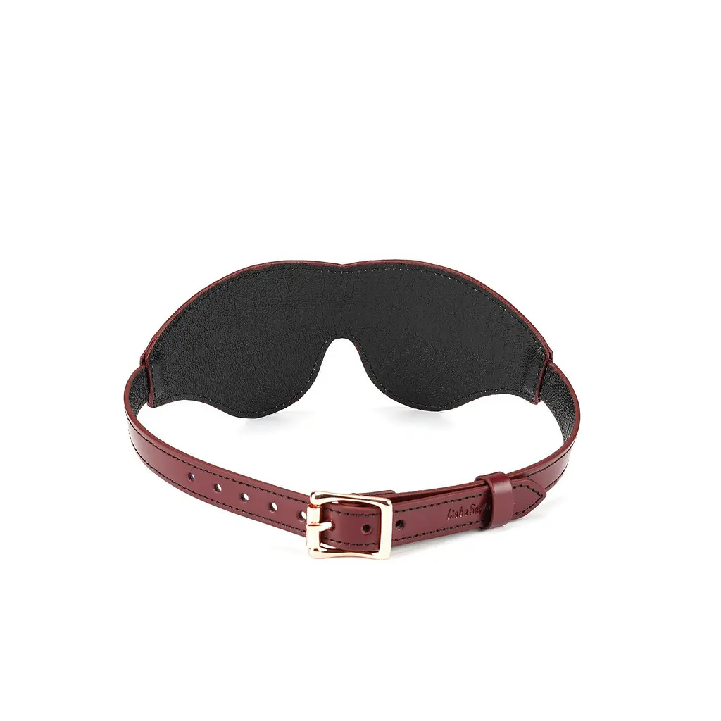 Маска на очі Liebe Seele Wine Red Blindfold шкіряна - фото 3