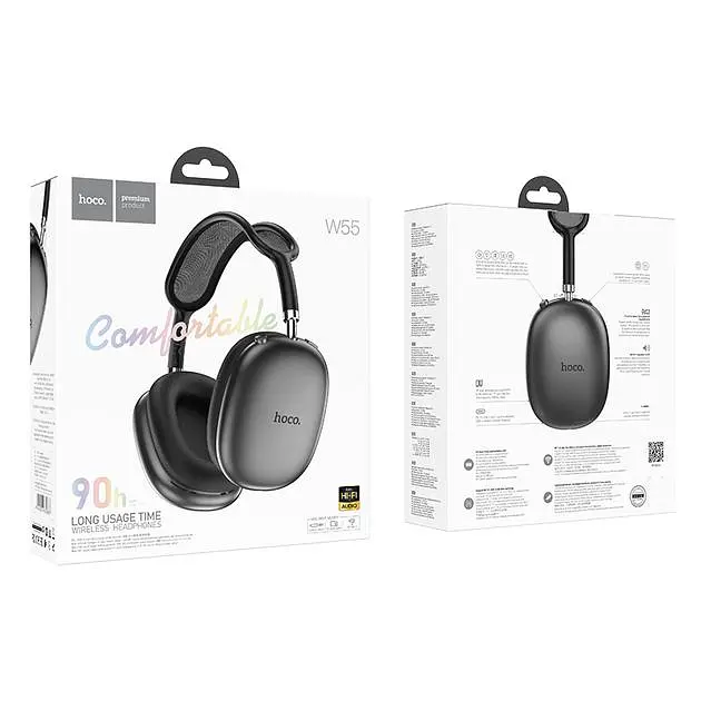 Беспроводные наушники Hoco W55, накладные, BT5.0, AUX, 300mAh, 20h, deep space gray - фото 3