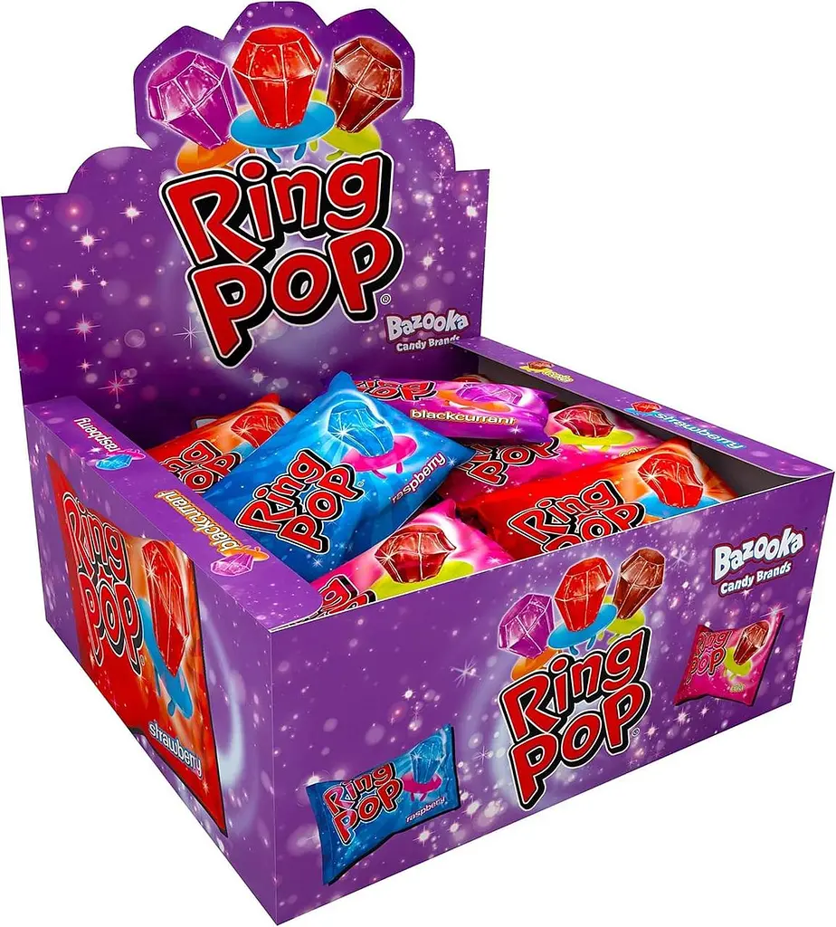 Льодяник Bazooka Ring Pop Assortment Candy 14г, 1шт - фото 10