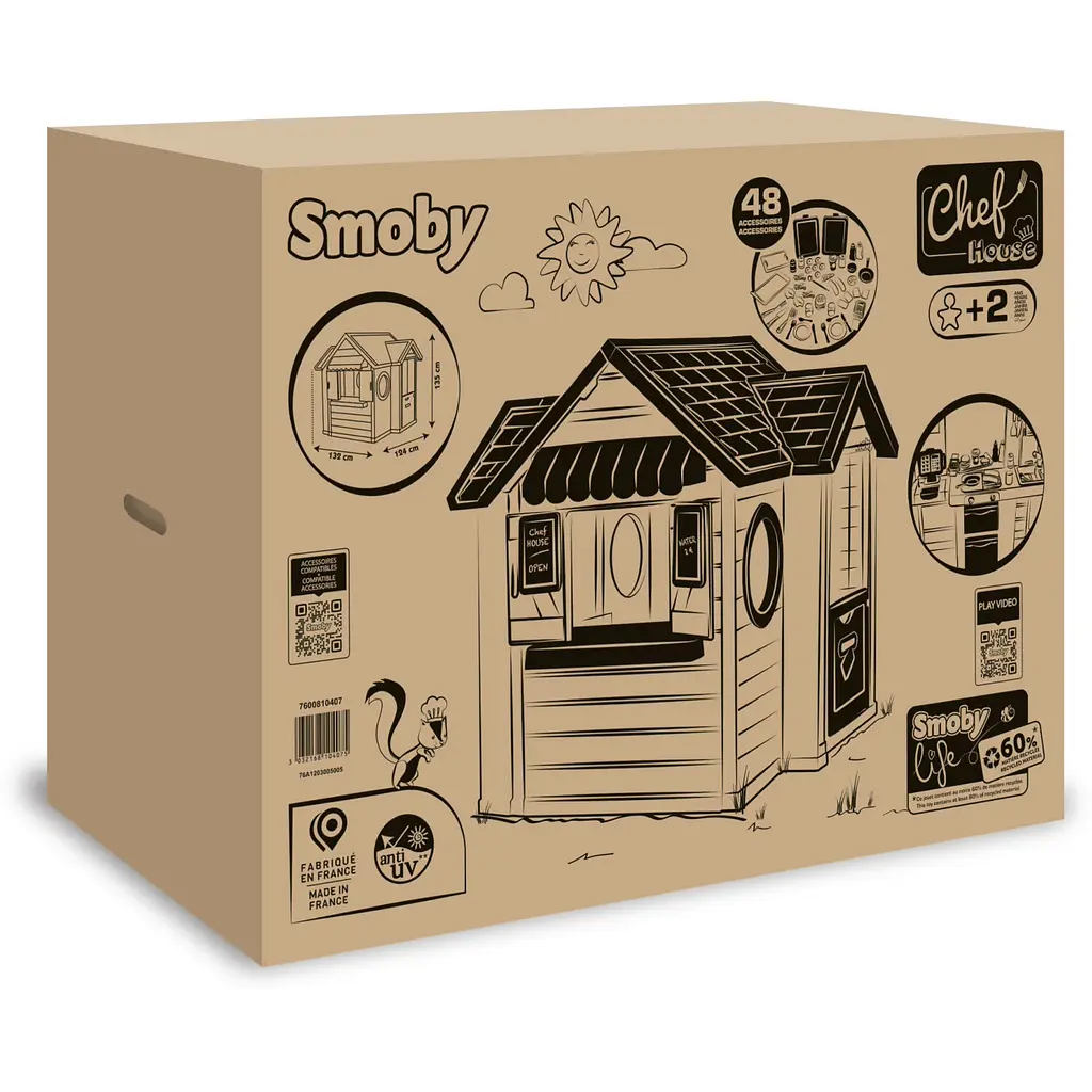 Будинок Smoby Life Шеф Хауз з кухнею, касою та аксесуарами 125х132х135 см (7600810407) - фото 2