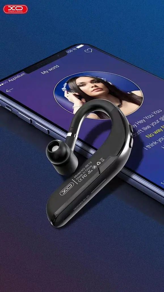 Бездротовий мононавушник гарнітура розмовна XO BE19 Bluetooth чорна - фото 8