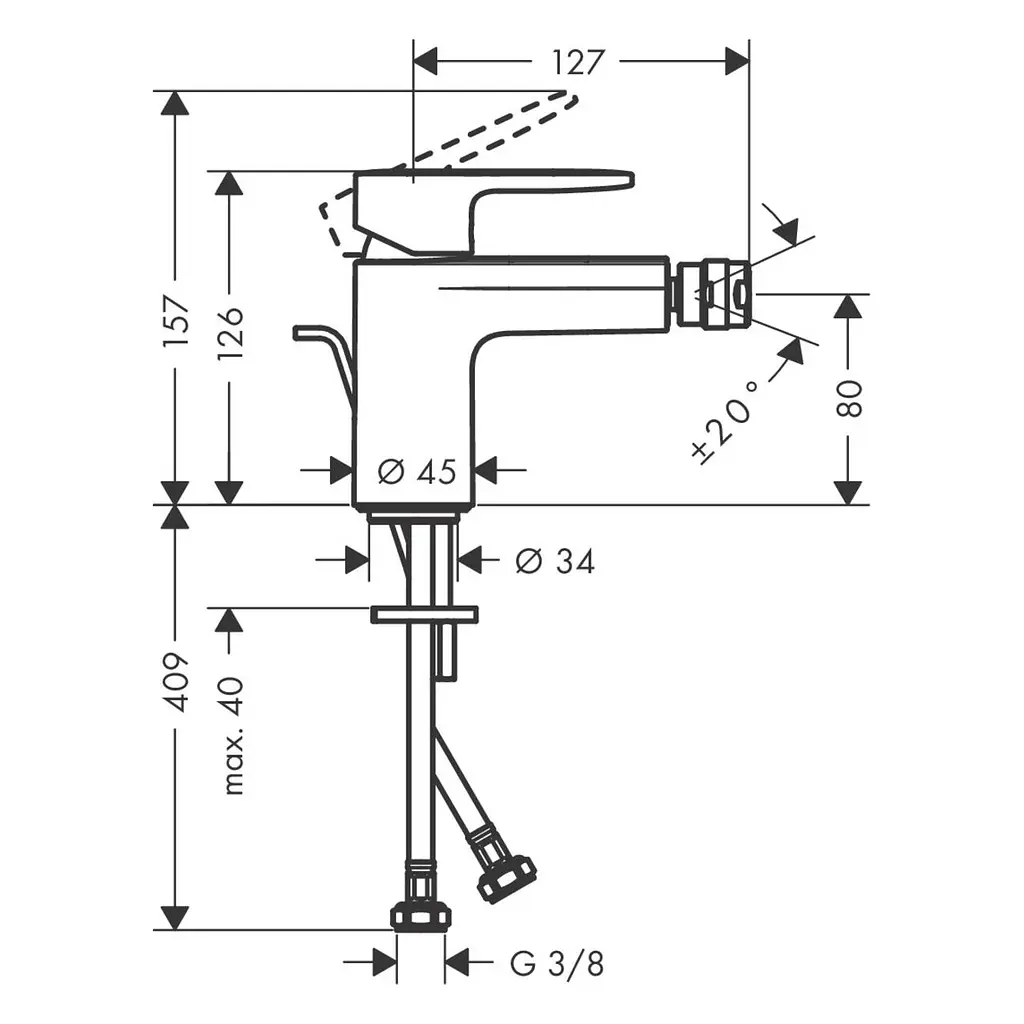Смеситель для биде Hansgrohe Vernis Blend 71210670 черный матовый - фото 2