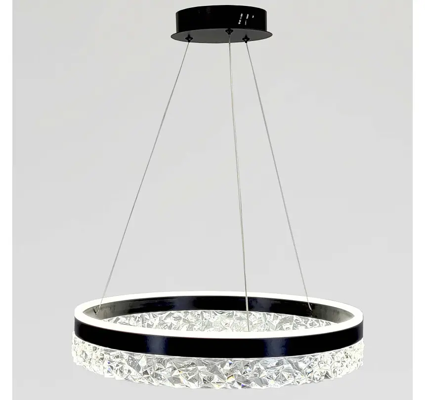 Світлодіодна люстра підвісна Artlight MD230327BK з чорним кільцем, 53W - фото 4