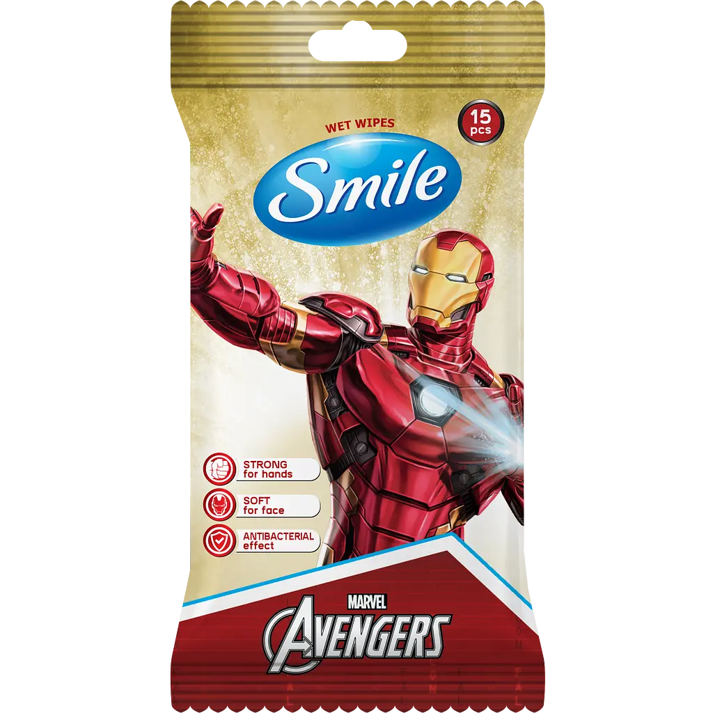 Вологі серветки Smile Antibacterial Marvel, 15 шт. - фото 2