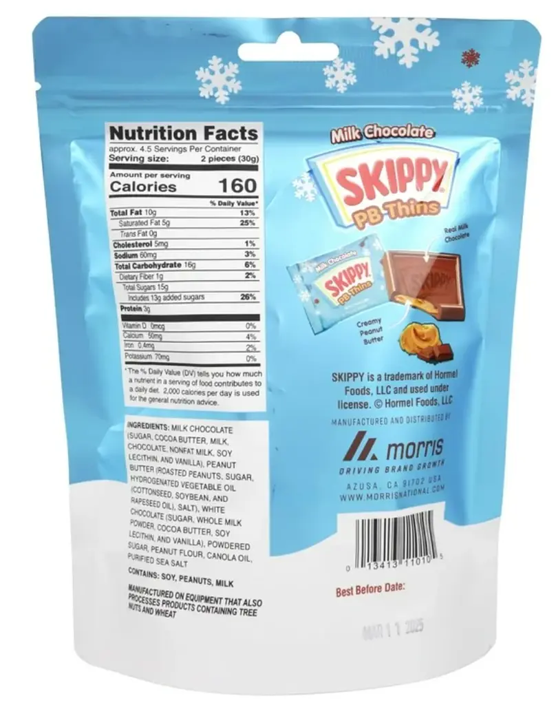 Цукерки Skippy PB Minis Milk Chocolate & Peanut Butter Snacks 141г - фото 5