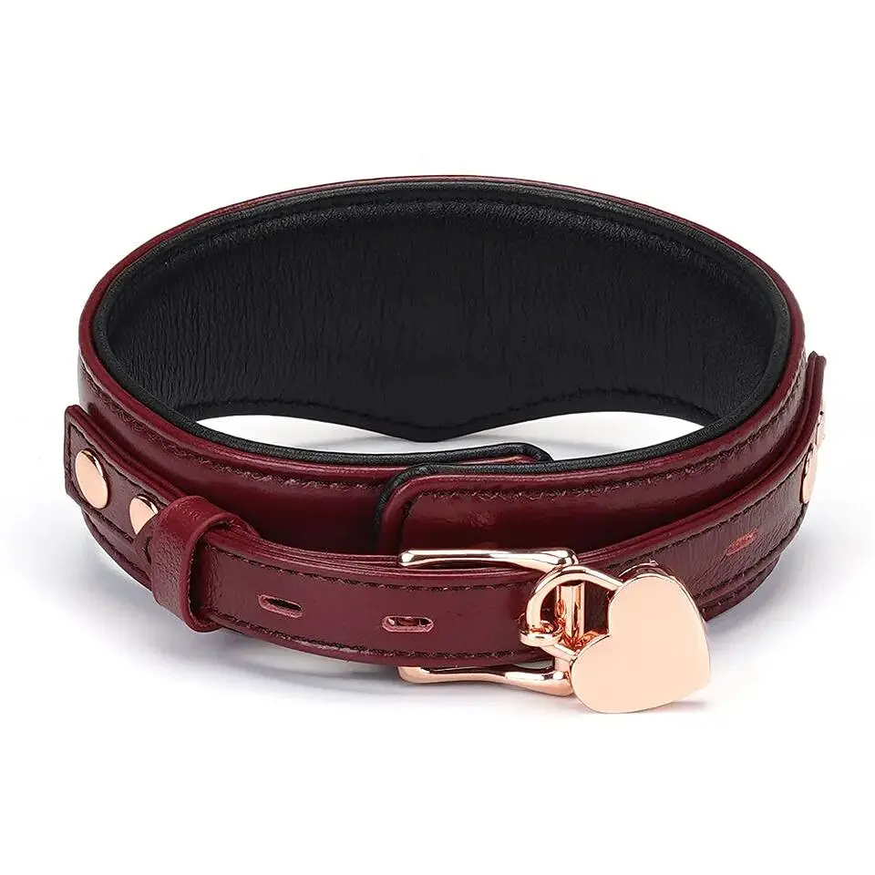 Нашийник з повідцем Liebe Seele Wine Red Curved Collar - фото 2