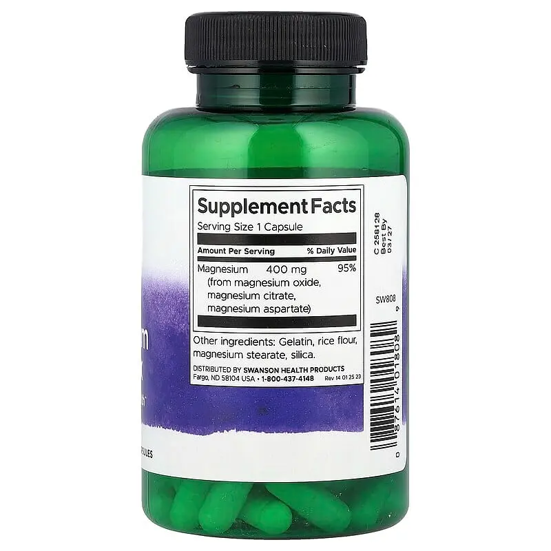 Магний Swanson Triple Magnesium complex 100 caps (1086-100-64-0992292-20) - фото 2