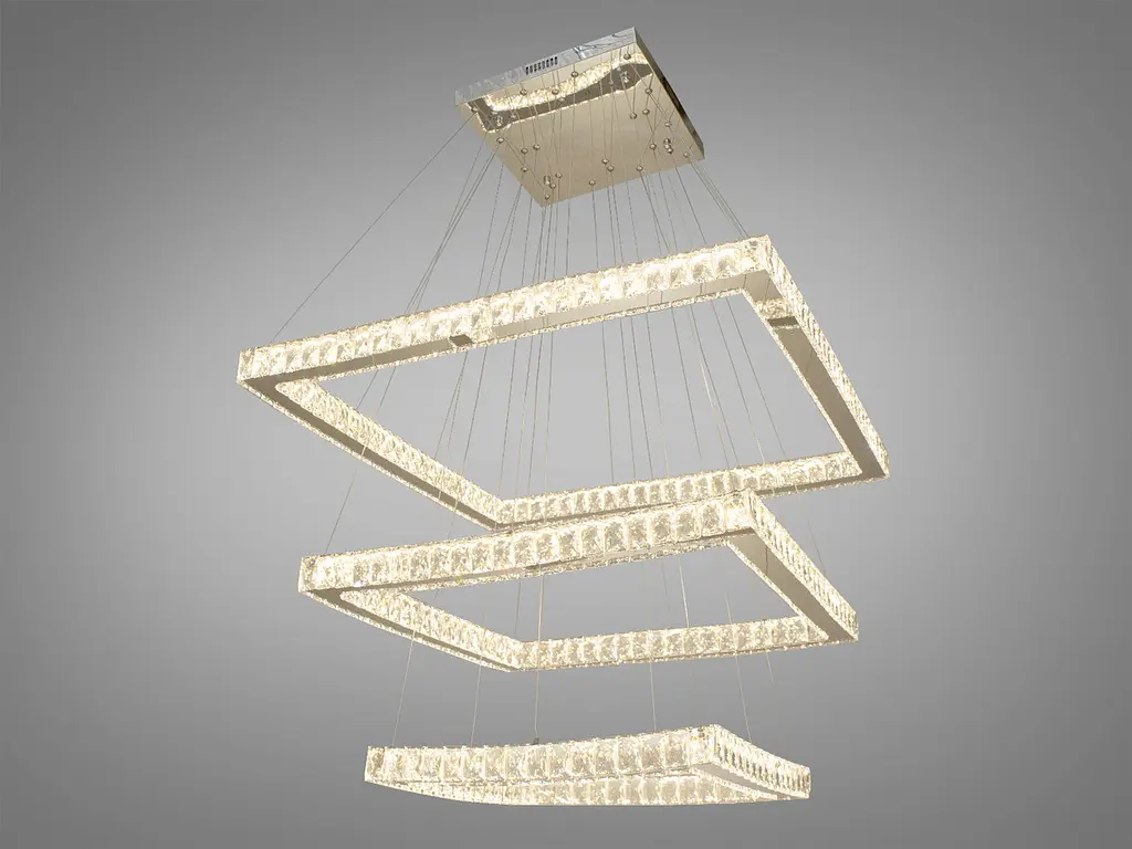 Подвесной светильник LED Diasha 8787-3A/810+650+490 165W, хром, современный стиль, регулируемая высота, пульт ДУ - фото 3