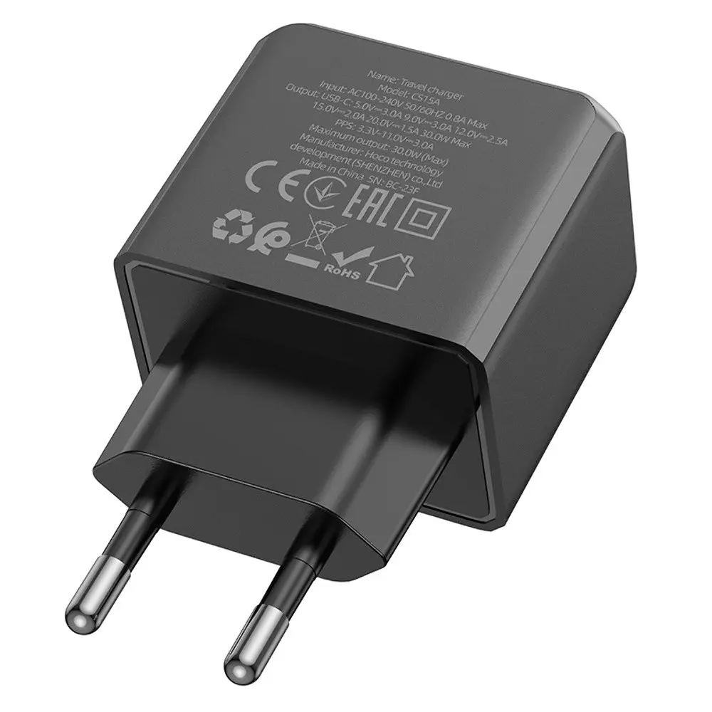 Зарядний пристрій Hoco CS15A Type-C PD30W чорний - фото 7