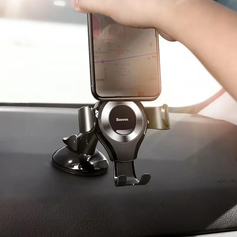 Держатель в машину Baseus Osculum Type Gravity Car Mount (silver) (21743 silver) - фото 7