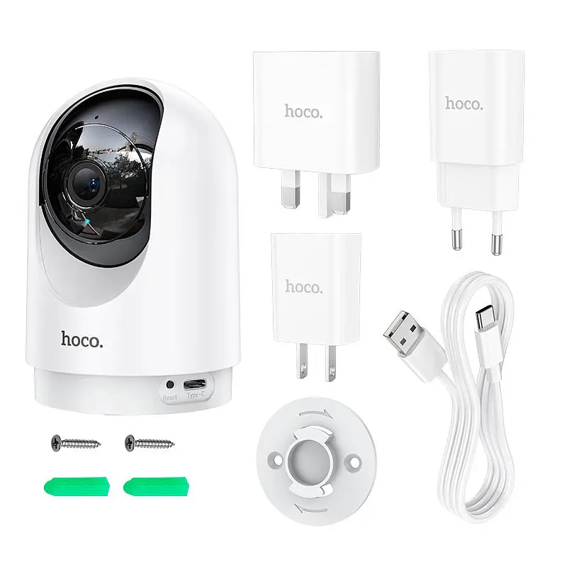 Камера видеонаблюдения Smart camera Hoco D1 Wi-Fi 3MP IP indoor (Белая) - фото 4