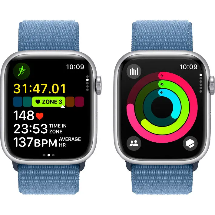 Смарт-годинник Apple Watch Series 9 GPS 45mm Silver Aluminum Case with Winter Blue Sport Loop [MR9F3] [95103] - фото 6