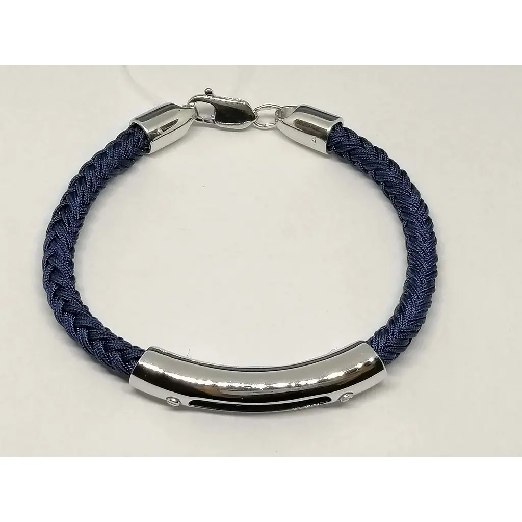 Браслет з текстилю Qvaliz з срібними вставками. 905-01134 17 - фото 2