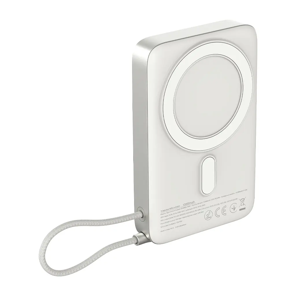 Батарея універсальна Sigma X-power SI10A8QL-MAG silver 10000mAh, Magnetic wireless 15W, charge iWatch, PD+QC, 22,5W max (4827798161012) - фото 4