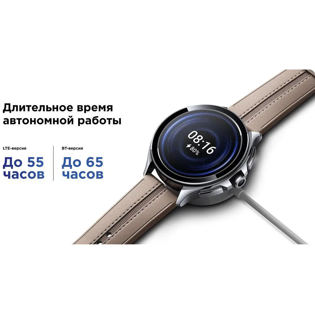 Годинник розумний Xiaomi Watch 2 Pro BHR7216GL сріблястий корпус коричневий ремінець шкіра - фото 7