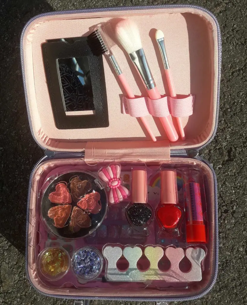Косметичний набір для дітей дівчаток 2 в 1 Beauty Make Up у рожевій валізці - фото 2