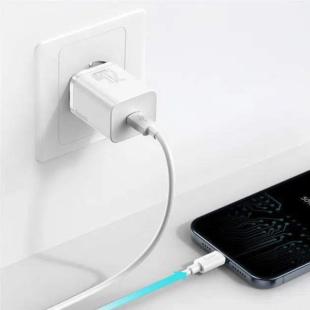 Мережевий зарядний пристрій Baseus Super Silicone PD Charger 20W (CCSUP-B02) White [66724] - фото 6