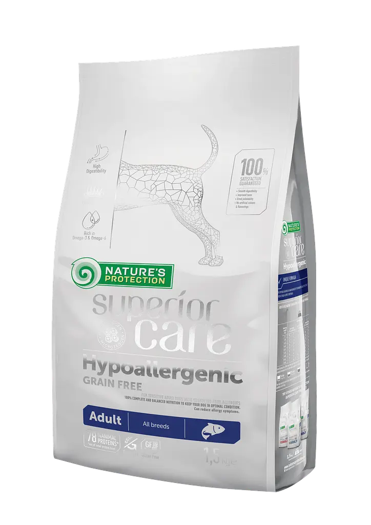 Сухий гіпоалергенний беззерновий корм для собак всіх порід Nature's Protection SC Hypoallergenic Adult, 1.5кг
