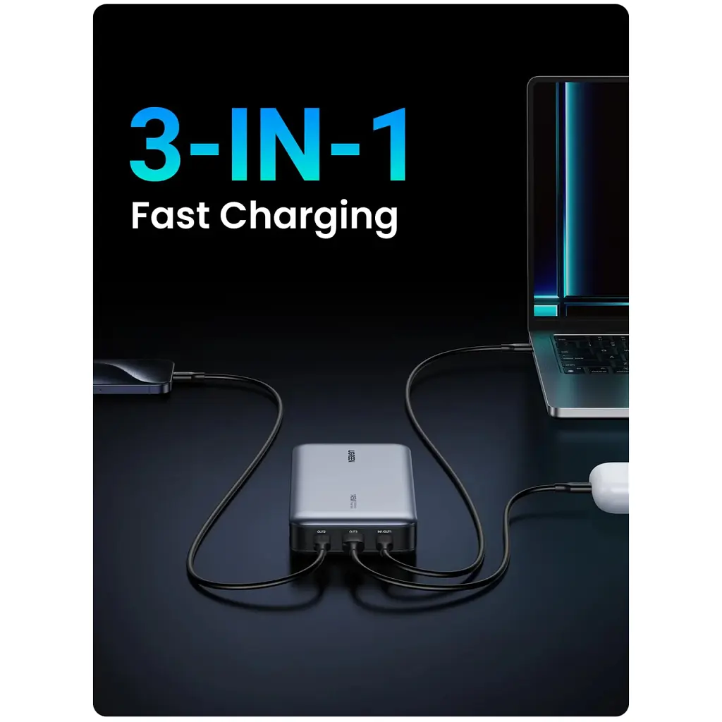 Батарея універсальна Ugreen 25000 mAh 145W Fast Charging Space Gray (U_90597A) - фото 7