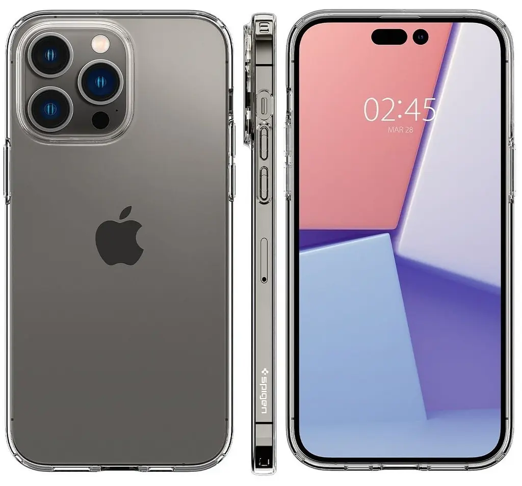 Оригінальний протиударний чохол для iPhone 14 Pro Spigen Liquid Crystal Clear прозорий силіконовийACS04663 - фото 8