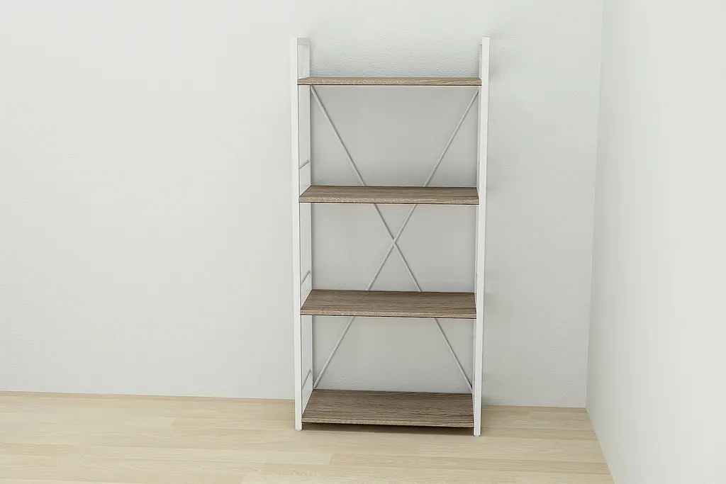 Етажерка 4/60 Ferrum-decor Серії Коннект 120x60x28 білий ДСП Дуб Сонома Трюфель 16мм (FRD-104246) - фото 4