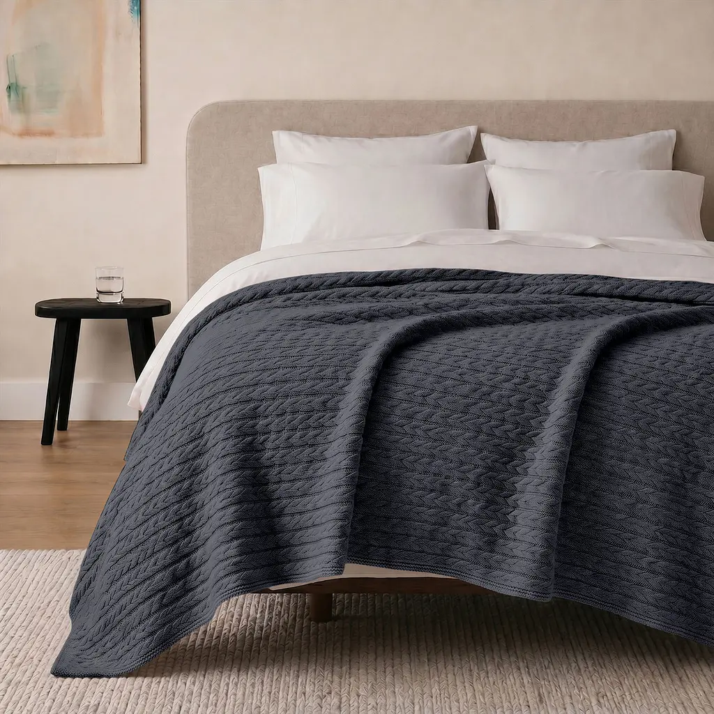 Плед покривало Cosas Beluga Knitted Braid 240х260 см косичка (Blanket_64-1Beluga_KnittedBraid_240x260) - фото 2