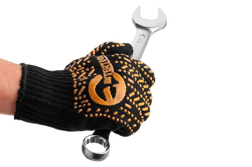 Рукавички захисні Intertool 60/40 з точкою 62г чорні 10" (в упаковці 10 шт.) - фото 2