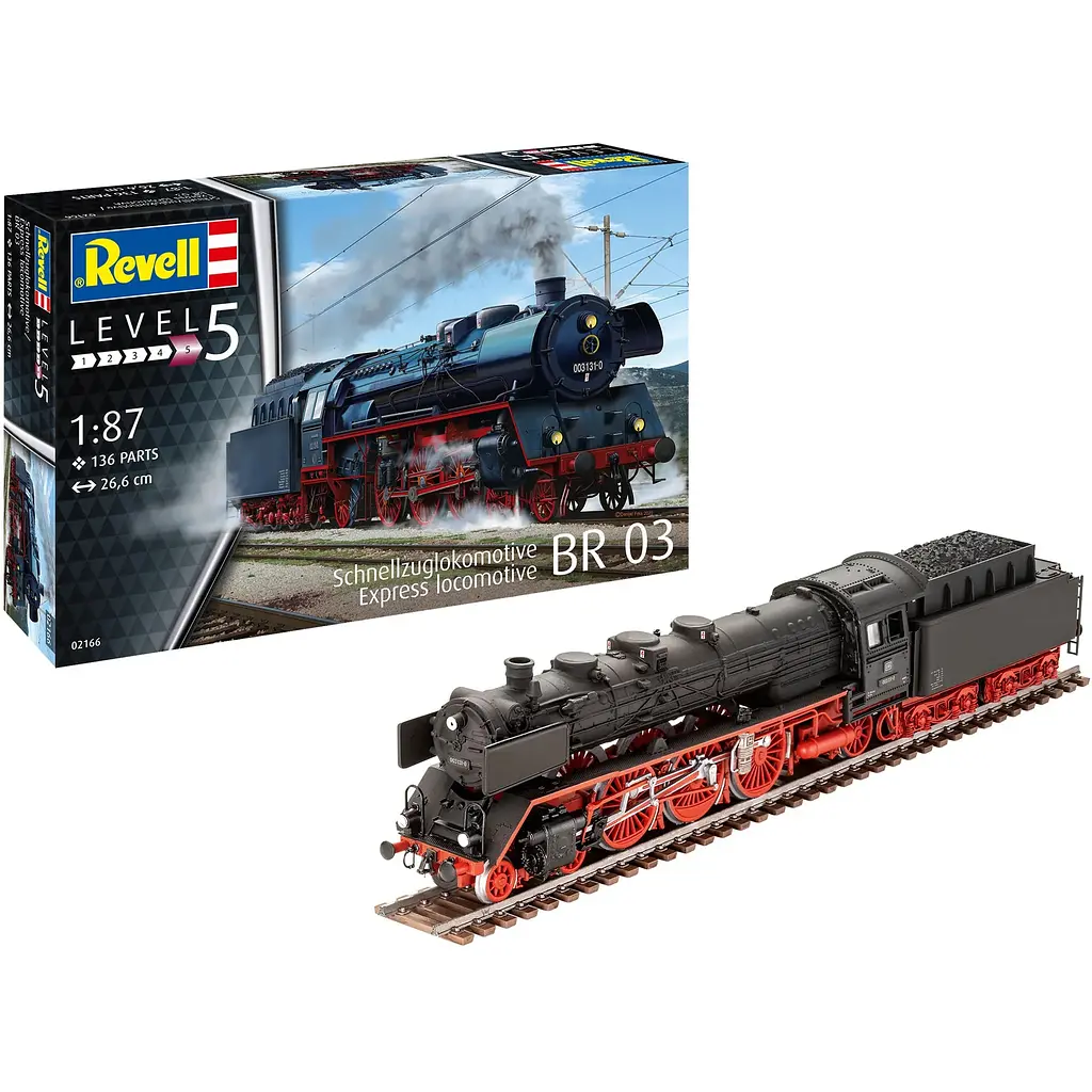 Збірна модель Revell Експрес локомотив BR03 з тендером масштаб 1:87, 136 деталей (RVL-02166) - фото 2