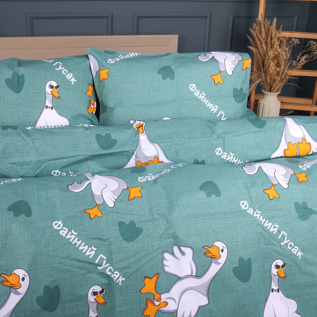 Підковдра MirSon Happy Duck бязь 110х140 см бірюзовий (2200013128878) - фото 2