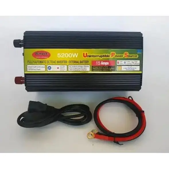 Преобразователь постоянного тока Wimpex WX-5200W Power Inverter 12-220 В 5200 Вт черный - фото 3
