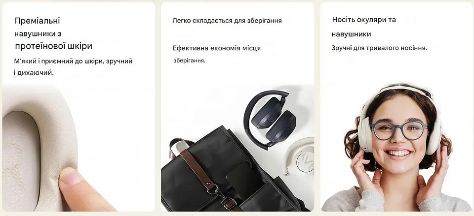 Бездротові навушники Haylou S30 Pro накладні темно сині Bluetooth 5.4 - фото 7