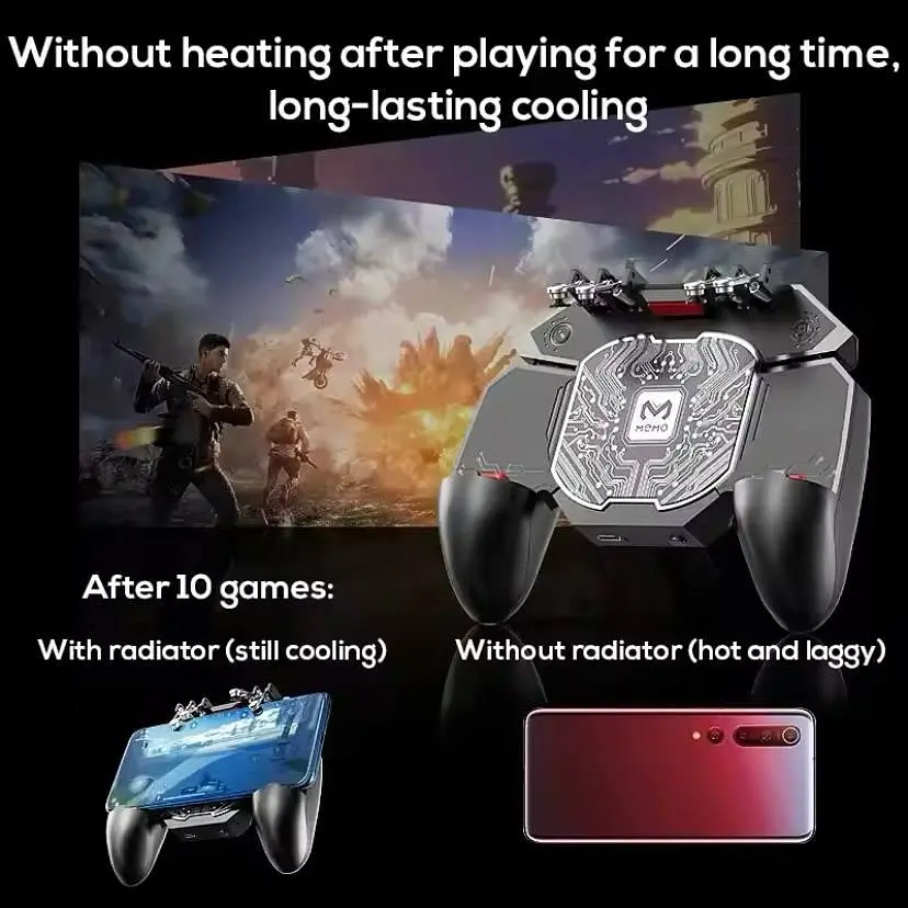 Джойстик для телефону з охолодженням Memo DL100 4000mAh ігровий контролер тригер Black (18538) - фото 7