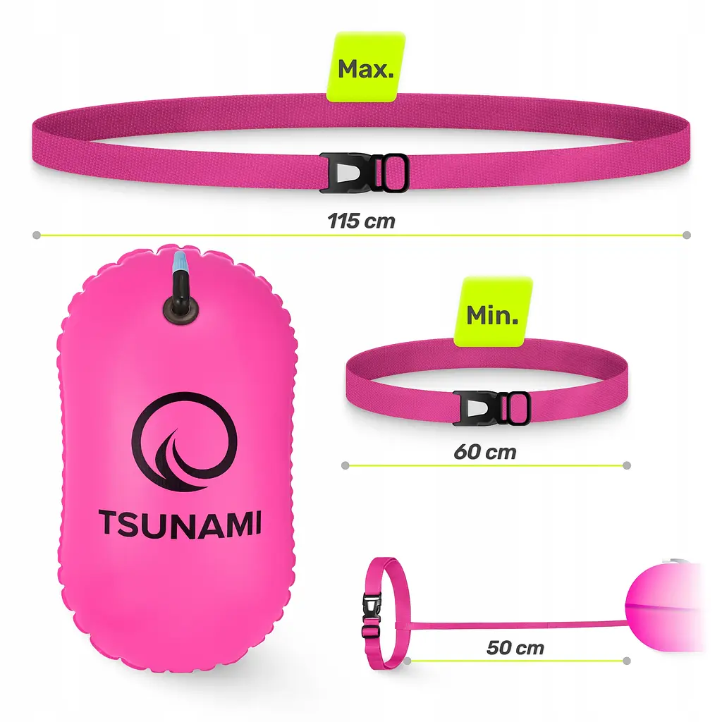 Буй для плавания TSUNAMI Basic надувной Pink (P-5907739314079) - фото 6