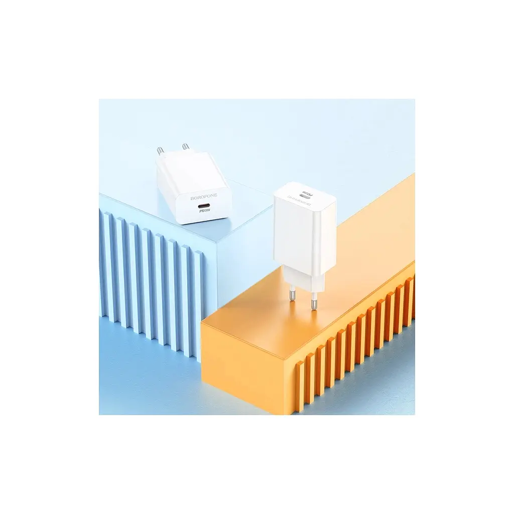 Зарядний пристрій BOROFONE BA21A USB-C PD 20 Вт білий (6941991111402) - фото 8