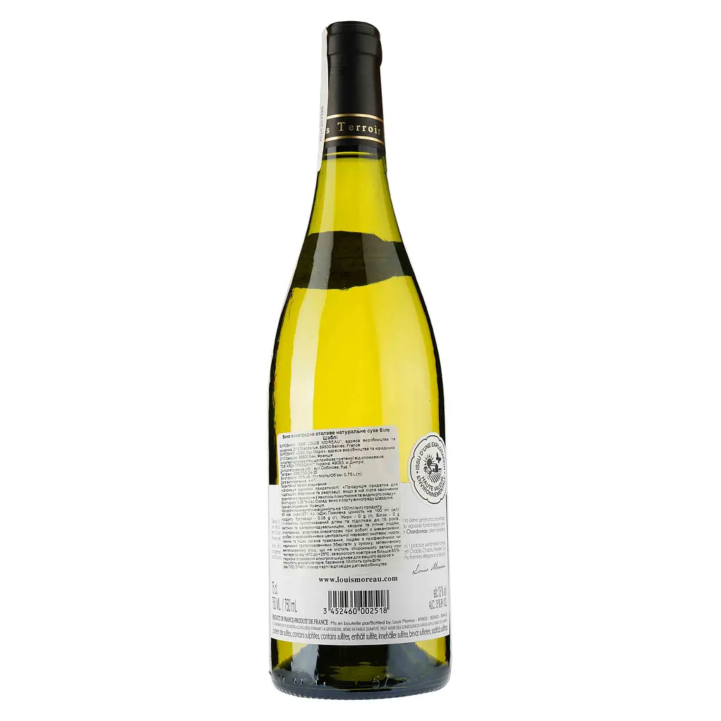 Вино Domaine Louis Moreau Chablis, белое, сухое, 12,5%, 0,75 л (37491) - фото 2