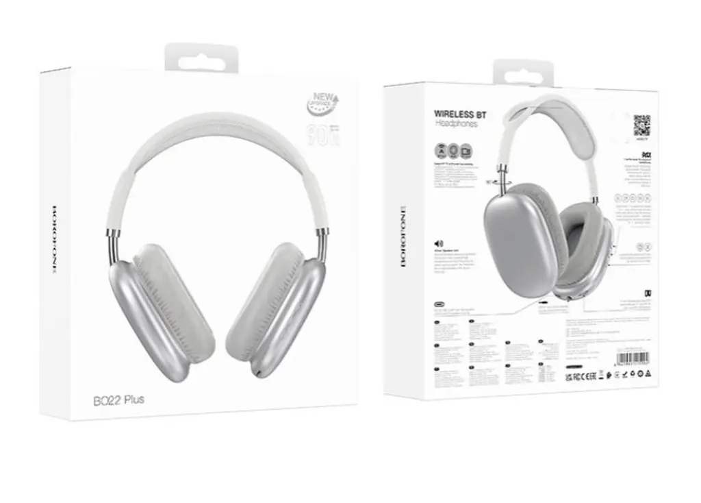 Наушники Bluetooth Главные Borofone BO22 Plus 90h + Micro SD стальной - фото 3