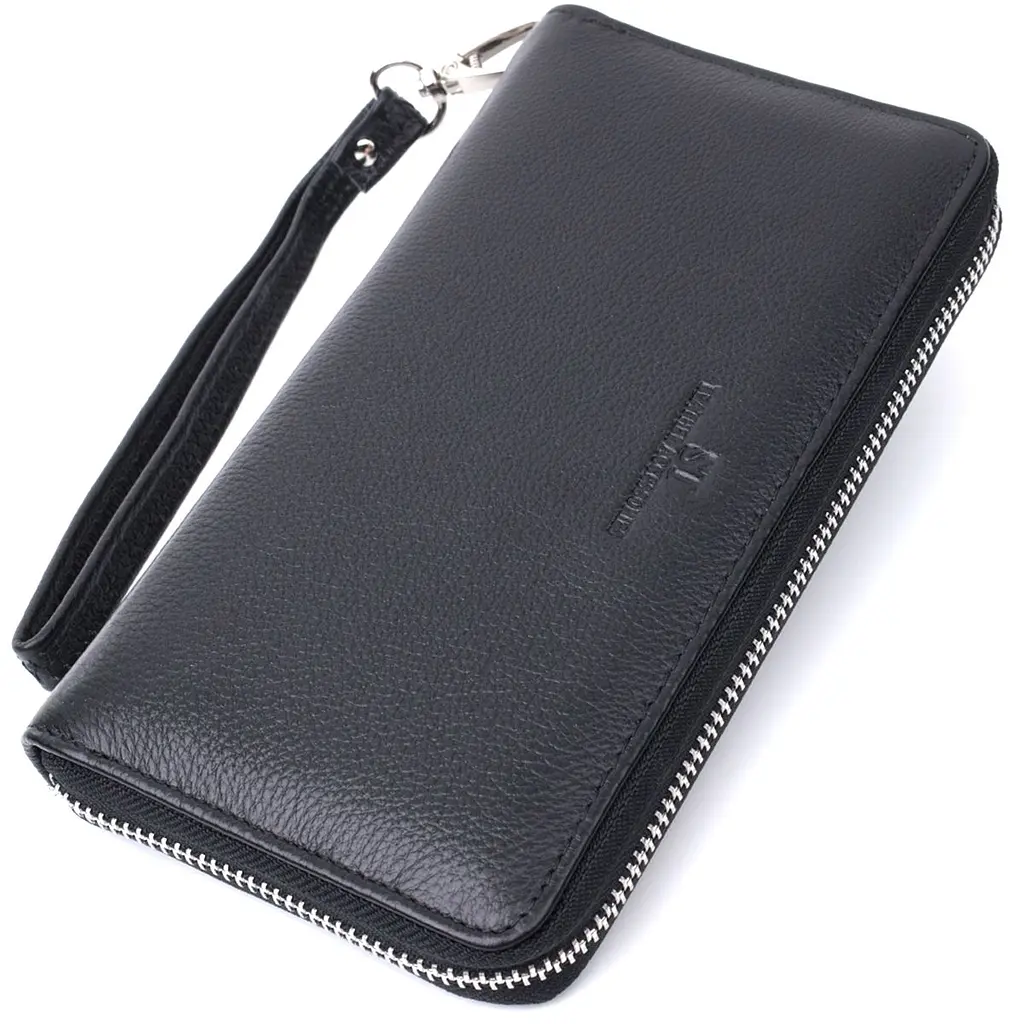 Красивий клатч унісекс на одне відділення з натуральної шкіри ST Leather 22697 чорний - фото 5