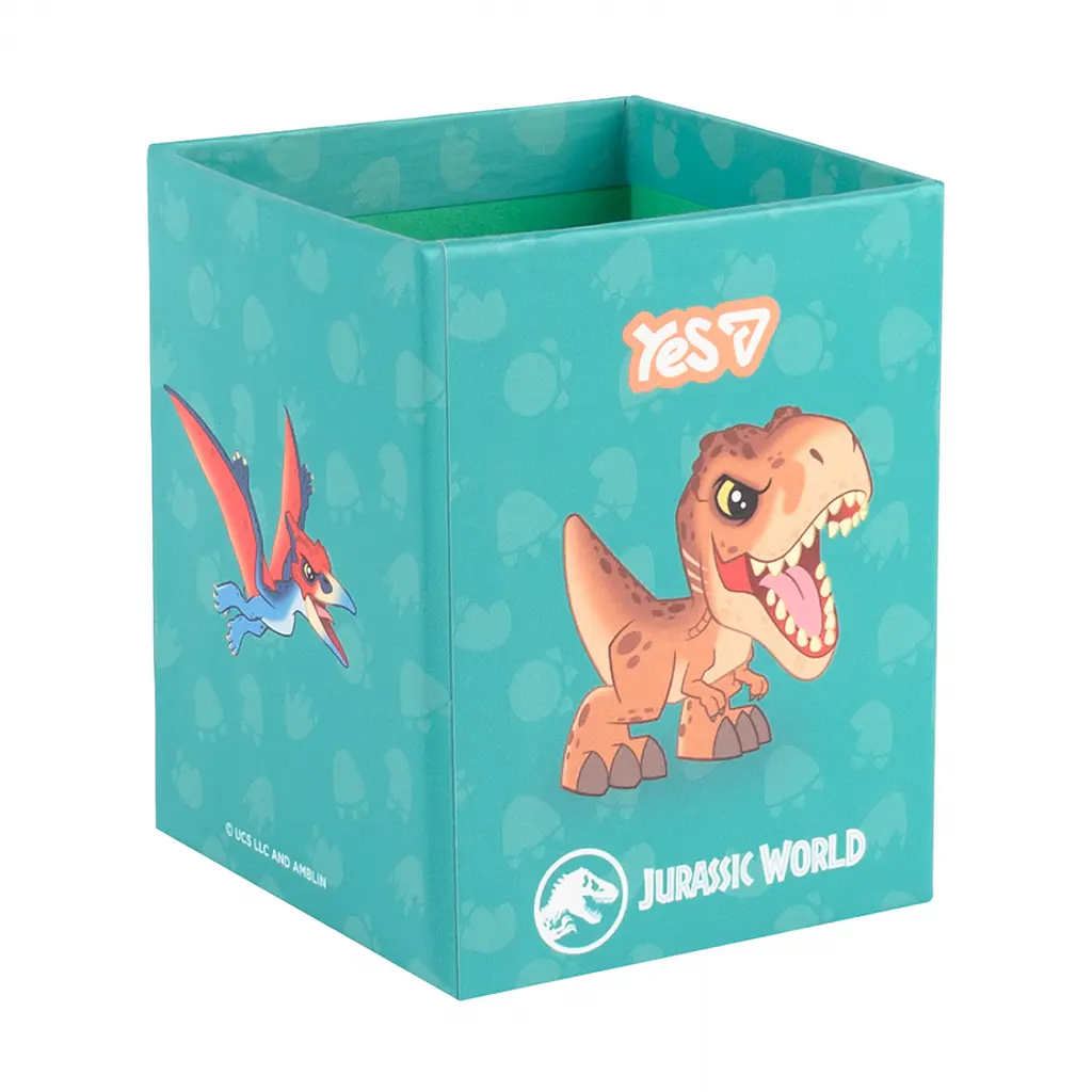 Стакан для письмового приладдя Yes Jurassic World.Kids картон аквамариновий (708907) - фото 2