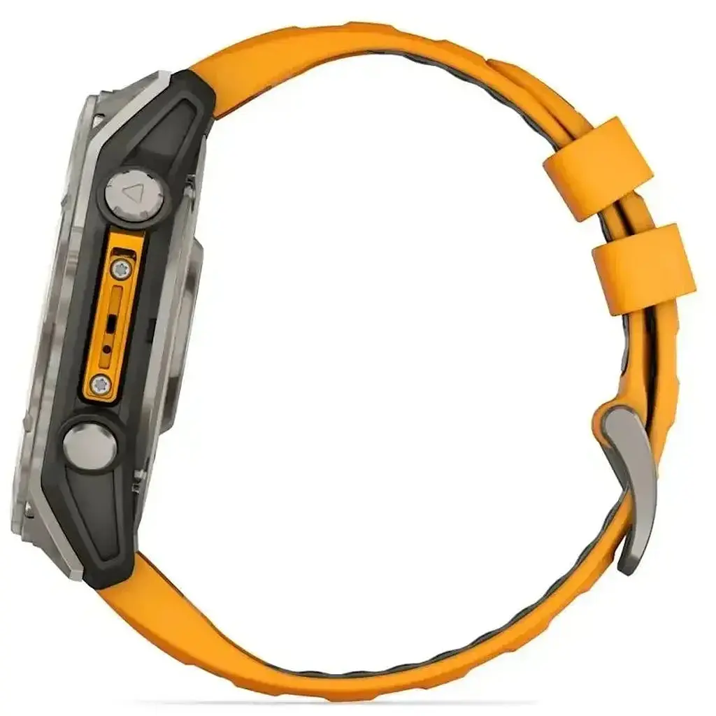 Смарт-годинник Garmin Fenix 8 51mm AMOLED Sapphire Graphite DLC Titanium with Spark Orange Silicone (010-02905-53) - фото 4