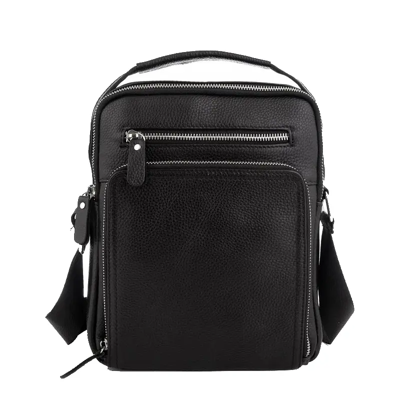 Сумка чоловіча шкіряна чорна Tiding Bag M5608-1A через плече - фото 3