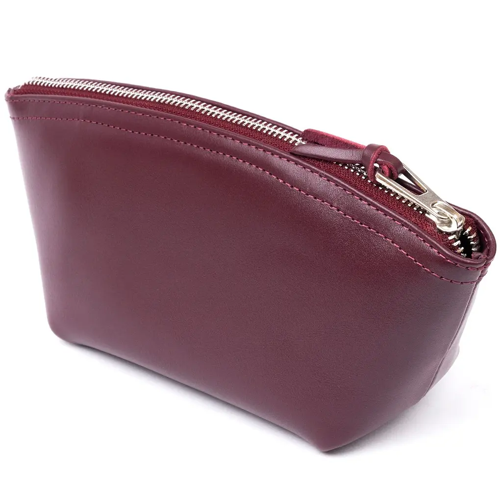 Жіноча косметичка зі шкіри Amelin Grande Pelle 11300 сливова - фото 2