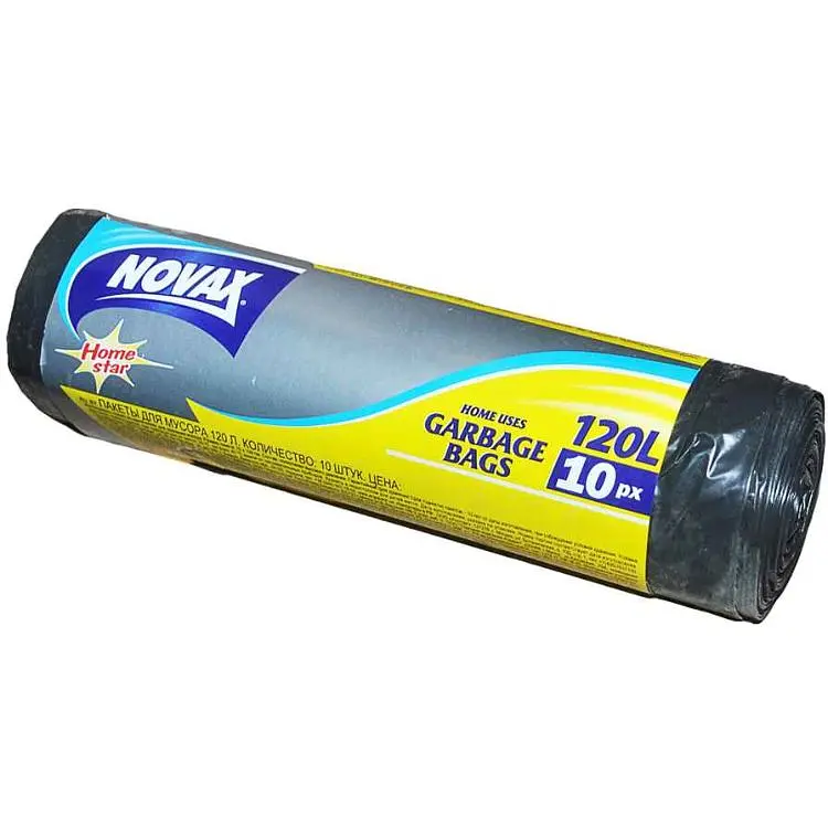 Пакети для смiття NOVAX 120л 10шт 7343