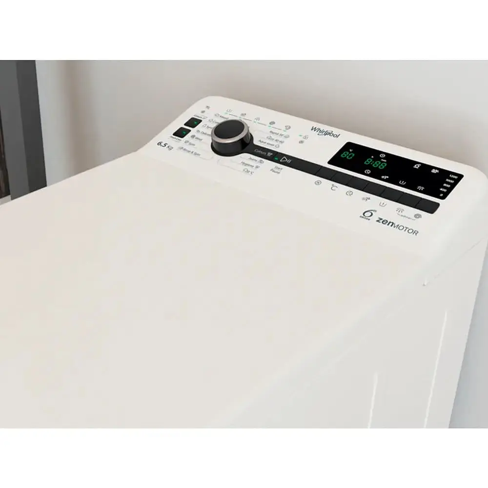 Whirlpool Пральна машина Whirlpool вертикальна, 6,5 кг, 1200, С, 60см, дисплей, інвертор, білий - фото 6